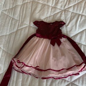 Rare Editions maroon and pink formal dress